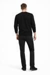 Erkek Bisiklet Yaka Regular Fit 3 İplik Pamuklu Siyah Sweatshirt