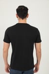 Erkek Bisiklet Yaka Regular Fit Carbon Fırcalı Tisort Siyah