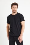 Erkek Bisiklet Yaka Regular Kalıp 5 li T-shirt Paket  Siyah-Beyaz