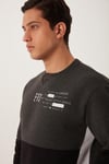 Erkek Çift Renk Sweatshirt Siyah