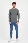 Erkek Ense Nakışlı 3 İplik Sweatshirt Antrasit