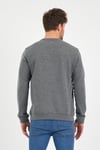 Erkek Ense Nakışlı 3 İplik Sweatshirt Antrasit