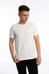 Erkek Golf Nakışlı Regular Fit Basic Tişört Beyaz