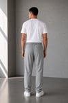 Erkek Gri Baggy Fit Pileli Kumaş Pantolon