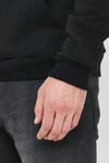 Erkek İskelet Nakışlı 3 İplik Sweatshirt  Siyah