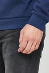 Erkek İskelet Nakışlı 3 İplik Sweatshirt  İndigo