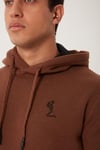 Erkek İskelet Nakışlı 3 İplik Sweatshirt   Kahverengi