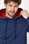 Erkek İskelet Nakışlı 3 İplik Sweatshirt  İndigo