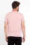 Erkek Jakarlı Basic T-shirt Pembe
