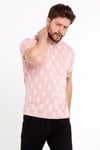 Erkek Jakarlı Basic T-shirt Pembe