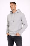 Erkek Kapüşonlu 3 İplik İçi Şardonlu Nakışlı Sweatshirt Gri