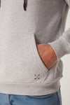 Erkek Kapüşonlu Kanguru Cep 3 İplik Sweatshirt  Gri Melanj