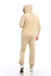 Erkek Kapüşonlu Kanguru Cepli Sweatshirt Krem