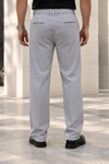 Erkek Likralı Pileli Baggy Fit Pantolon - Gri Gri