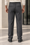 Erkek Likralı Pileli Baggy Fit Pantolon - Antrasit Antrasit