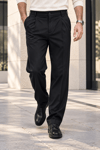 Erkek Likralı Pileli Baggy Fit Pantolon - Siyah Siyah
