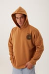 Erkek Oversize Baskılı Sweatshirt Kahverengi