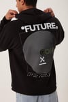 Erkek Oversize Baskılı Sweatshirt Siyah