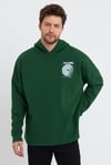 Erkek Oversize Baskılı Sweatshirt Yeşil