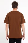 Erkek Oversize Baskılı T-shirt Taba