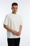 Erkek Oversize Fit Basic Tişört Beyaz