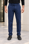 Erkek Pamuklu Likralı Regular Fit Kumaş Pantolon - Lacivert Lacivert