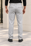 Erkek Pamuklu Likralı Regular Fit Kumaş Pantolon - Gri Gri