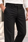 Erkek Pamuklu Likralı Regular Fit Kumaş Pantolon - Siyah Siyah