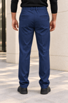 Erkek Pamuklu Likralı Regular Fit Kumaş Pantolon - Lacivert Lacivert