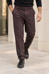 Erkek Pamuklu Likralı Regular Fit Kumaş Pantolon - Kahverengi Kahverengi