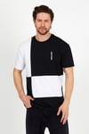 Erkek Parçalı Basic T-shirt Siyah-Beyaz