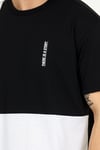 Erkek Parçalı Basic T-shirt Siyah-Beyaz