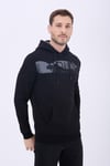 Erkek Polo Nakışlı Kapüşonlu 3 İplik Sweatshirt Siyah