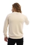 Erkek Polo State Baskılı Bisiklet Yaka Sweat  Ekru