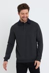 Erkek Polo Yaka 2 İplik Sweatshirt Antrasit
