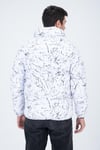 Erkek Reglan Kol Dijital Baskılı Mont Beyaz