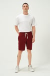 Erkek Regular Fit 3 İplik Kumaş Şort Bordo