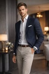 Erkek Regular Fit Keten Görünümlü Beyaz Gömlek Hafif ve Nefes Alan Yazlık Kumaş