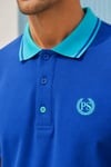 Erkek Regular Fit Nakışlı Kontrast Yaka Saks Polo Yaka Tişört