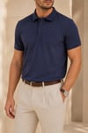 Erkek Regular Fİt Polo Yaka Nakışlı T-shirt  İndigo