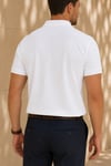 Erkek Regular Fit Polo Yaka Nakışlı T-shirt  Beyaz