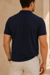 Erkek Regular Fit Polo Yaka Nakışlı T-shirt  Lacivert