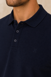 Erkek Regular Fit Polo Yaka Nakışlı T-shirt  Lacivert