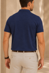 Erkek Regular Fİt Polo Yaka Nakışlı T-shirt  İndigo