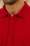 Erkek Regular Fit Polo Yaka Nakışlı T-shirt  Kırmızı