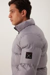 Erkek Regular Fit Şişme Mont Gri