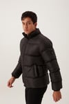 Erkek Regular Fit Şişme Mont Siyah