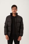 Erkek Regular Fit Şişme Mont Siyah