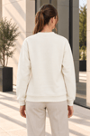 Kadın 2’li Bisiklet Yaka Basic Sweatshirt – Mint / Ekru Ekru