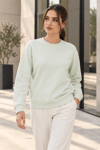 Kadın 2’li Bisiklet Yaka Basic Sweatshirt – Mint / Ekru Ekru